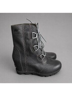 SOREL Joan of Arctic Size 7.5 Wedge II Waterproof Bootie in Quarry Gray Leather